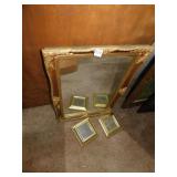 GOLD FRAMED MIRROR 25X16 WITH TWO SMALLER MIRRORS