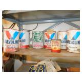 VALVOLINE UNOPENED 6 MOTOR OILS, VINTAGE SHELL