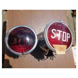 TWO VINTAGE STOP LIGHTS