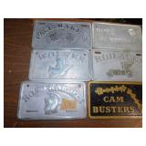 GROUP OF METAL DECO CAR PLATES