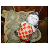 PUNCH BOWL WITH CUPS, BIG BOY PIGGY BANK