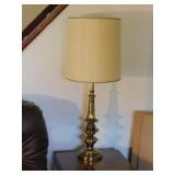 BRASS LAMP PAIR W/ SHADE
