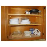 PYREX CASSEROLE, CAN OPENER, HALL CASSEROLE AND