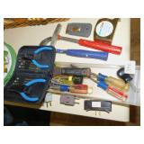 SCREW DRIVERS, TAPE MEASURE, HAMMER, ETC