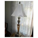SILVER & BRONZE TONE LAMP 38" H