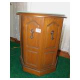 SINGLE DOOR ROUND TABLE, P. RINSH CO. GLASS