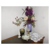 GLASS CANDLE HOLDER, FLOWER ARRAINGMENT, NIPPON