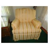 STRIPED ARM CHAIR, 34" W X 34" D