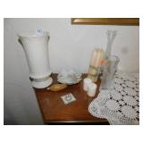 LENOX 9.5" VASE, HAND PAINTED DISH, BIRTHDAY CAKE