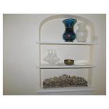 CANDLE HOLDER BATTERY OP LIGHT, GLASS SHIP, BRASS