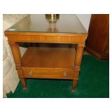 DREXEL SIDE TABLES, GLASS PROTECTIVE TOPS 20" W X