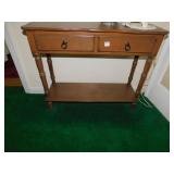 STAND WITH SCALLOPED EDGE 33" W X 12" D X 28" H,