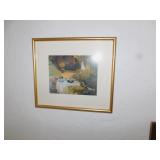 5 FRAMED PICTURES, FLORAL SCENES, LADY, GARDEN