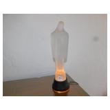 FROSTED RELIGIOUS STATUE ON LIGHT UP PEDESTAL