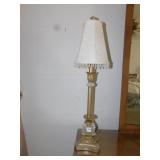LAMP GLASS ETCHED CENTER 32" H