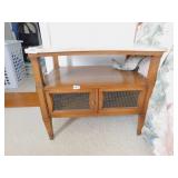 MARBLE TOP SIDE TABLE, DREXEL 26" W X 18" D X 23"