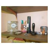 WATERFORD CRYSTAL CLOCK, PEN HOLDER, FLASHLIGHT,