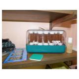 SHANNON CRYSTAL CLOCK, BAVARIA DISH WITH DOG