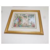 BUTTERFLY WATER COLOR PAUL RICHARD, GARDEN SCENE