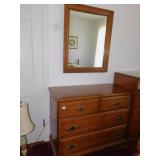 MAPLE DRESSER 3 DRAWER WITH MIRROR