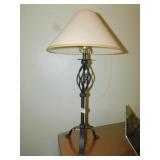 WROUGHT IRON LAMP WITH SHADE