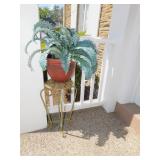 FERN STAND, ARTIFICIAL WREATH