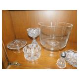 CAMBRIDGE PEDESTAL DISH, CRYSTAL WINE COASTER,