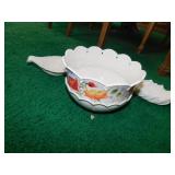 LENOX POPPIES ON PINK BOWL, 2 DISHES