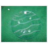 GLASS SERVING PLATES, 1 HAS SOME FLECKS ON RIM