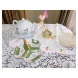TEA POT, ROSE & BUTTERFLY BATTERY OPERATED, APRON