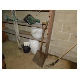 FLAT SHOVEL, GALVANIZED  WATERING CAN, WATER