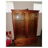 GUN CABINET, HOLDS 10 GUNS, 2 DRAWER BASE, 68" H