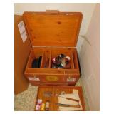 CAMPING STORAGE BOX WITH CAMPING GEAR, 24" W X