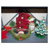 CERAMIC LIGHT UP CHRISMAS TREE WITH BIRD