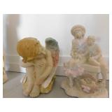 RESIN ANGLE STATUE, AUSTIN 1989 WOMAN WITH CHILD