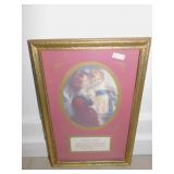 PRINT PICNIC WITH COWS, WOMAN HOLDING CHILD