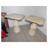 PLASTER BASE WITH CHERUB TABLE TIMES 2, 16" H