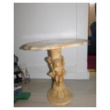 PLASTER CHERUB PEDESTAL TABLE