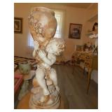 WOOD WALL BRACKETS, WOVEN BASKET, HAT