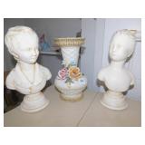 ITALY VASE TINY FLAKE ON BACK, PLASTER BUSTS 12"