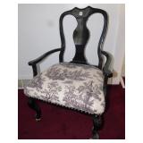 ARMCHAIRS, BLACK LACQUER FINISH WITH BEADS, TIMES