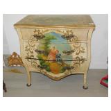DECORATIVE CHEST MODERN PAINTED 32" X 18" D X 32"