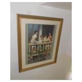 PRINT OF LADIES ON BALCONY 42" H X 35.5" W