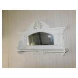 WOOD MIRRORED WALL SHELF 30.5" X 20"