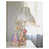 LAMP COLUMBIA PORCELAIN BEADED SHADE 27" H X 10"