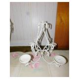 METAL HANGING CANDLE STAND, 15" H X 14" W