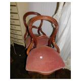 VICTORIAN WALNUT SIDE CHAIRS, BALLOON BACK WITH