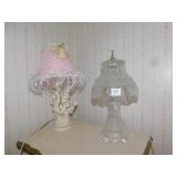 LAMPS 1 CHERUB CERAMIC, 1 GLASS 15" H