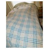 TWIN SIZE BEDSPREAD, BLUE & WHITE