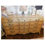 PROVINCIAL DRESSER 12 DRAWER, LIGHT WARE TO TOP,
